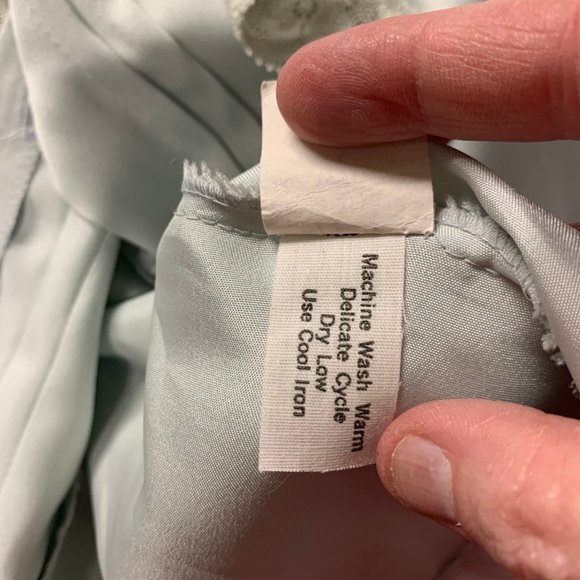 Vintage MJ Concepts in Sportwear Baby Blue Button Down Blouse Size 5 Ruffle Neck - Picture 8 of 10